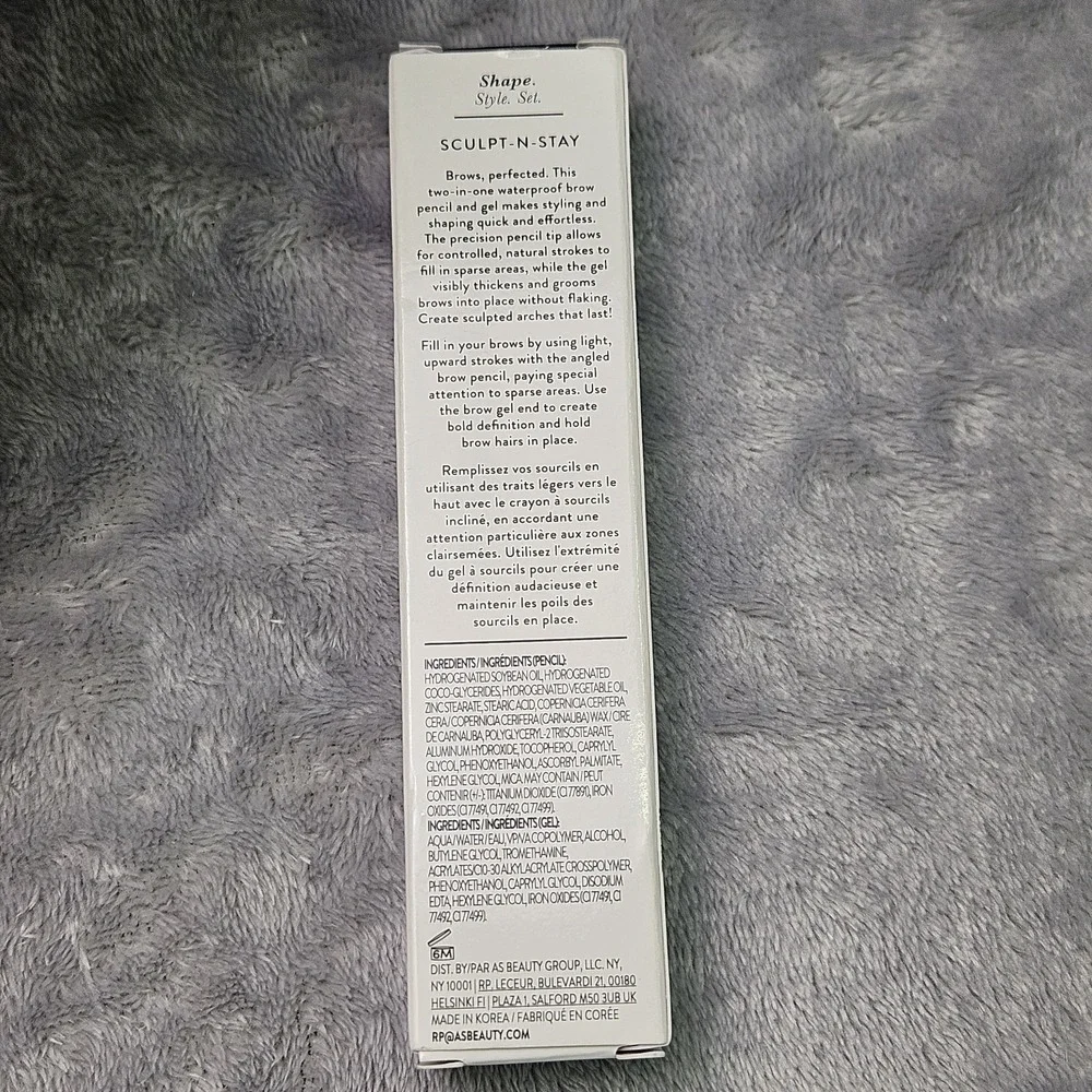 Laura Geller Sculpt N Stay Brow Pencil & Gel SOFT BLACK Waterproof 0043007 NIB